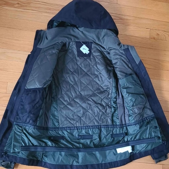 Women's Navy Ski Jacket with Hood - Picture 2 of 2